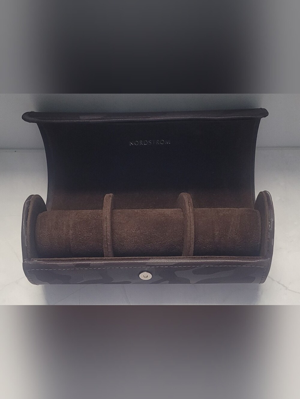 Nordstrom Chocolate Camo Suede Jewelry Roll